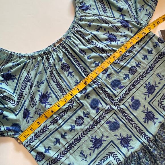 Style & Co Reflect Sea Top Womens XL Petite Blue Teal Bell Sleeve Off Shoulder - Picture 6 of 8